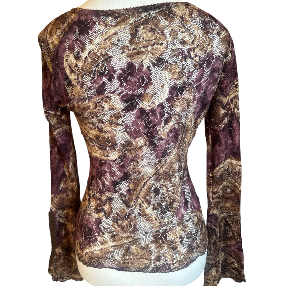 Sharagano Made In France Purple Lace-Up Blouse - Picture 6 of 9